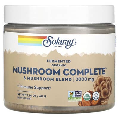 Solaray, Fermented Organic Mushrooms Complete Formula, 2,000 mg, 2.14 oz (60 g)