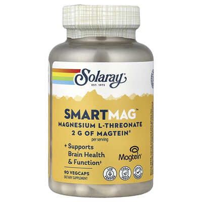 Solaray, SmartMag® Magnesium L-Threonate, 90 Vegetarian Capsules (48 mg each)