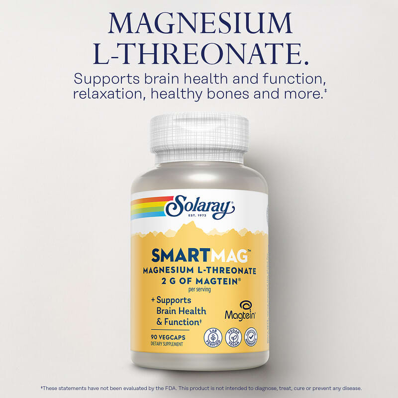SmartMag™ Magnesium L-Threonate, 90 VegCaps (48 mg per VegCap)