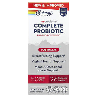 Solaray, Probiótico Completo Mycrobiome®, Pós-natal, 30 VegCaps