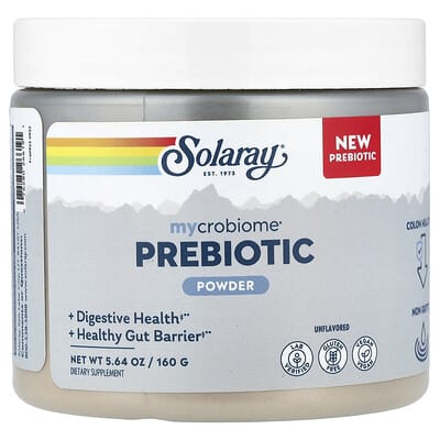 Solaray, Mycrobiome® Prebiotic Powder, Unflavored, 5.64 oz (160 g)