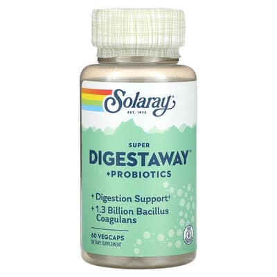Solaray, Super Digestaway™ + Probiotics, 60 Vegetarian Capsules
