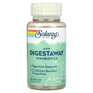Solaray, Super Digestaway + пробиотики, 60 растительных капсул