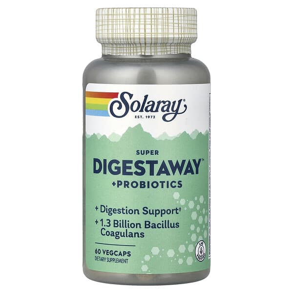 Solaray, Super Digestaway™+ 프로바이오틱, 베지 캡슐 60정