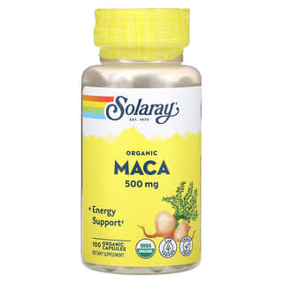 Solaray, Maca-Peruana Orgânica, 500 mg, 100 Cápsulas Orgânicas