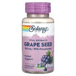 Solaray, Estratti vitali, semi d’uva, 100 mg, 60 capsule vegetali