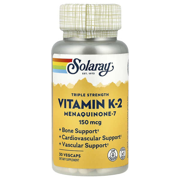 Solaray Triple Strength, Vitamin K-2 Menaquinone-7, 150 mcg, 30 VegCaps