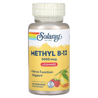 Solaray, Methyl B-12, Lemon Raspberry Flavor, 5,000 mcg, 60 Lozenges