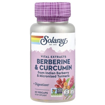 Solaray, Berberine & Curcumin, 60 Vegetarian Capsules
