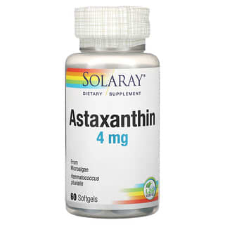 Solaray, Astaxantina, 4 mg, 60 cápsulas blandas