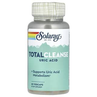 Solaray, Total Cleanse, Suplemento para favorecer el metabolismo del ácido úrico, 60 cápsulas vegetales