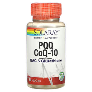 Solaray, PQQ，含 NAC 和谷胱甘肽的輔酶 Q-10，30 粒素食膠囊