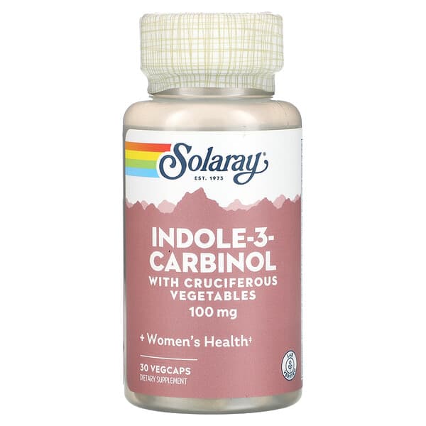 Solaray, 十字花科蔬菜吲哚甲醇素食膠囊，100 毫克，30 粒