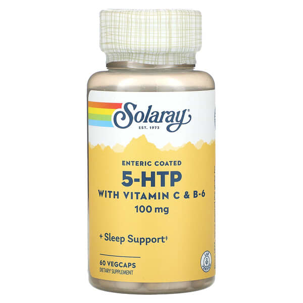 Solaray, 5-HTP With Vitamin C & B-6, 100 Mg, 60 Vegcaps