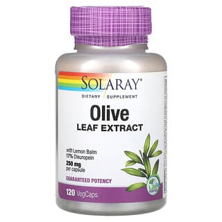 Solaray, Extracto de hoja de olivo, 250 mg, 120 cápsulas vegetales