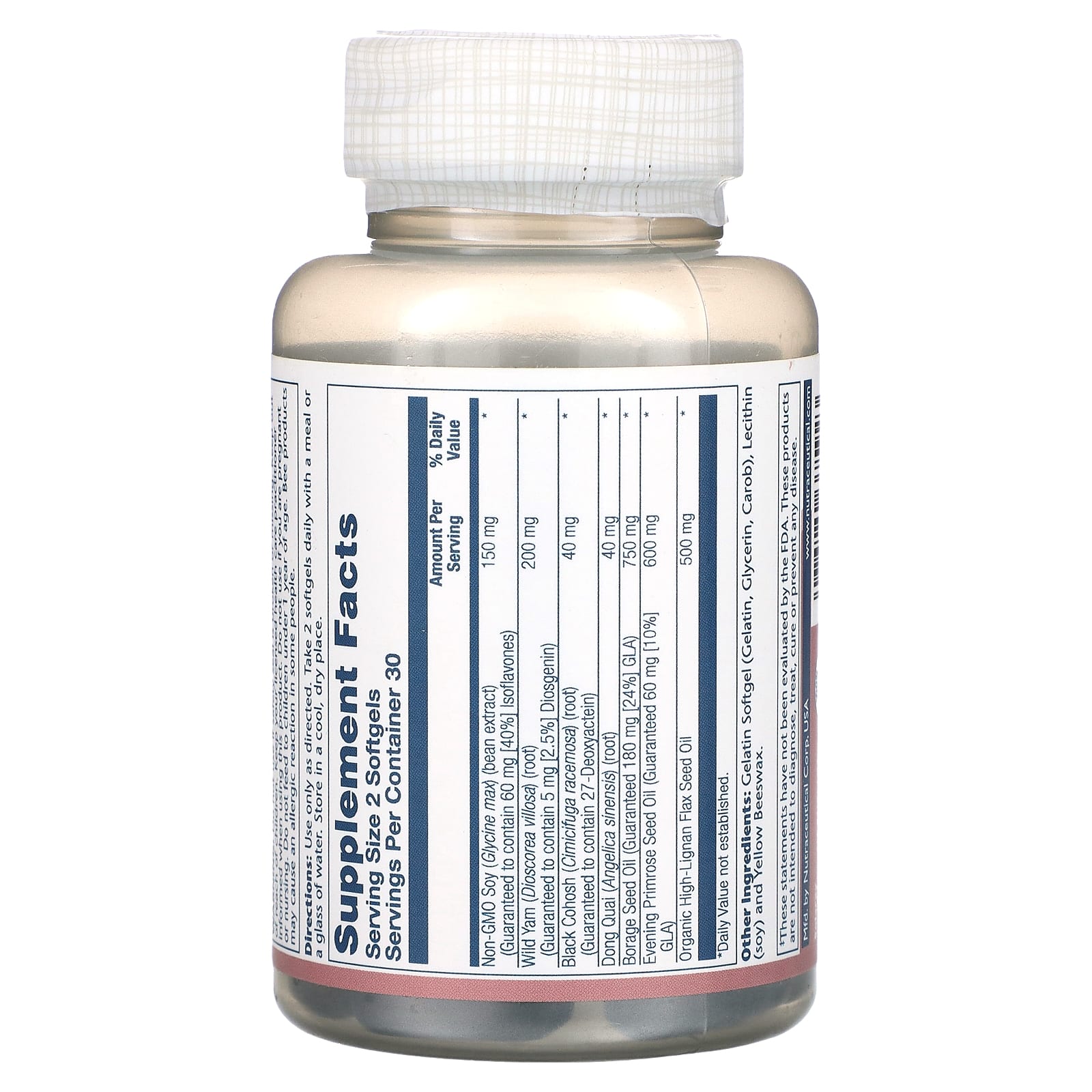 Solaray, Phytoestrogen + EFAs with Wild Yam, Black Cohosh & Dong Quai