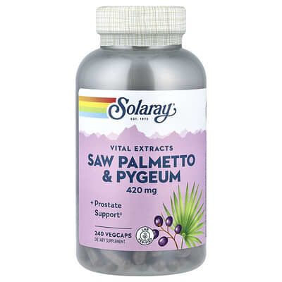 Solaray, Vital Extracts, Saw Palmetto & Pygeum, 240 VegCaps