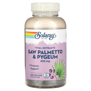 Solaray, Vital Extracts, Saw Palmetto & Pygeum, 420 mg, 240 VegCaps