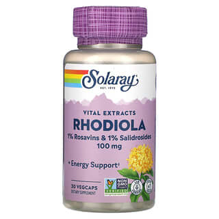 Solaray, Extractos vitales, Rhodiola, 100 mg, 30 cápsulas vegetales