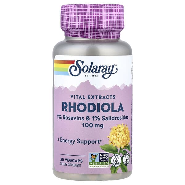Solaray Vital Extracts, Rhodiola, 100 mg, 30 VegCaps