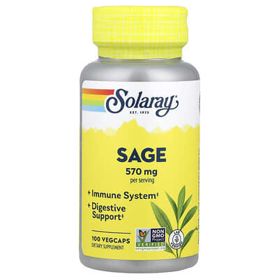 Solaray, Sage, 100 VegCaps (285 mg per Cap)