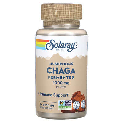 Solaray, Fermented Chaga, 1000 mg, 60 Veg Capsules (500 mg per capsule)