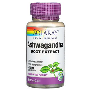 Solaray, Ashwagandha, 470 mg, 60 cápsulas vegetales