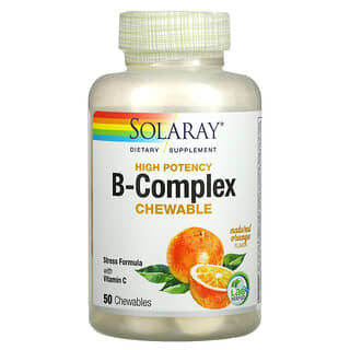 Solaray, High Potency Vitamin B-Complex with Vitamin C, Natural Orange, 50 Chewables