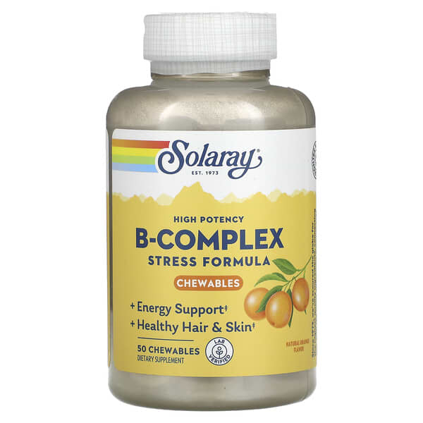 Solaray, High Potency B-Complex, Natural Orange, 50 Chewables