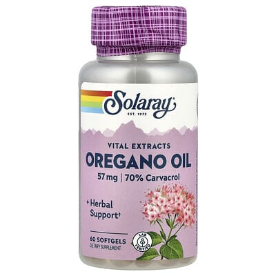 Solaray, Vital Extract, Oil of Oregano, 57 mg, 60 Softgels