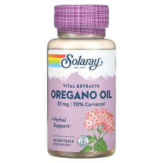 Solaray, Aceite de orégano, 70 % de carvacrol, 60 cápsulas blandas