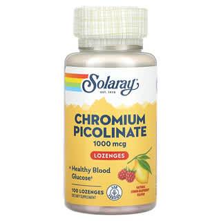 Solaray, Picolinate de chrome, Citron et framboise naturels, 1000 µg, 100 pastilles
