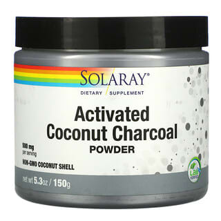 Solaray, Carbón activado de coco en polvo, 500 mg, 150 g (5,3 oz)