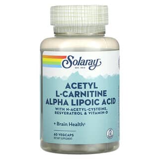 Solaray, Альфа-липоевая кислота ацетил L-карнитина, 60 растительных капсул