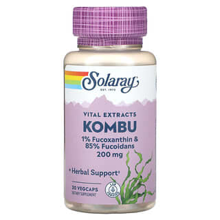 Solaray, Extractos vitales, Kombu, 200 mg, 30 cápsulas vegetales