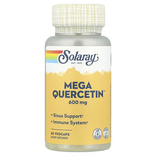 Solaray, Mega Quercetin, 600 mg, 60 cápsulas vegetales