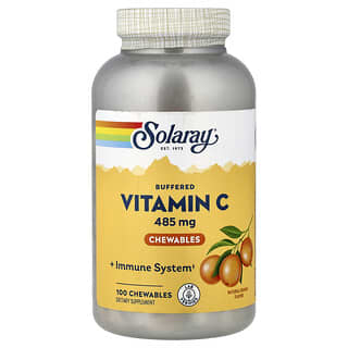 Solaray, Buffered Vitamin C Chewable, Natural Orange, 485 mg, 100 Chewables