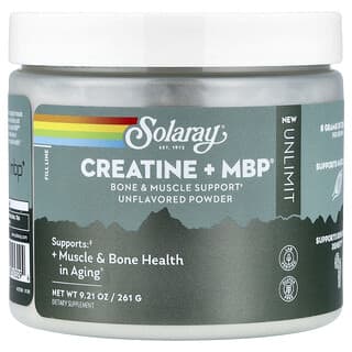 Solaray, Unlimit, Creatine + MBP® Powder, Unflavoured, 9.21 oz (261 g)