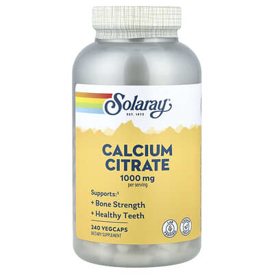Solaray, Calcium Citrate, 1,000 mg, 240 Vegetarian Capsules (250 mg per capsule)