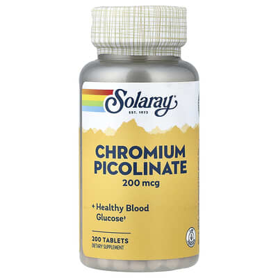 Solaray, Chromium Picolinate, 200 mcg, 200 Tablets
