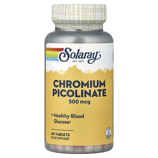 Solaray, Chrompicolinat, 500 mcg, 60 Tabletten
