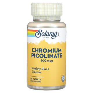 Solaray, Picolinato de cromo, 500 mcg, 60 comprimidos
