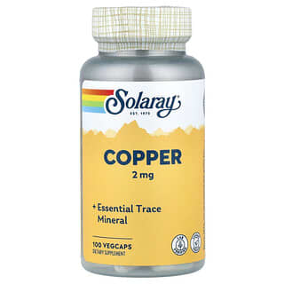 Solaray, Cobre, 2 mg, 100 cápsulas vegetales