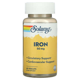 Solaray, Ferro, 50 mg, 60 Cápsulas VegCaps