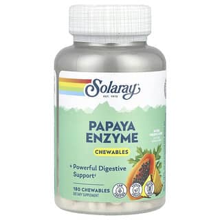 Solaray, Enzym z papai, naturalny ananas, 180 tabletek do ssania