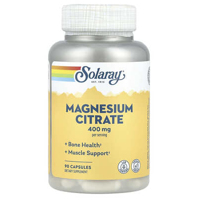 Solaray, Magnesium Citrate, 400 mg, 90 Capsules (133 mg per capsule)