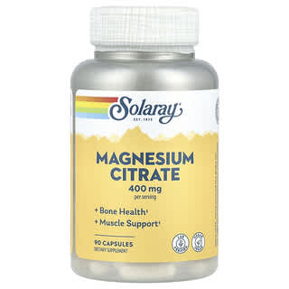 Solaray, Citrato de Magnésio, 400 mg, 90 Cápsulas (133 mg por Cápsula)