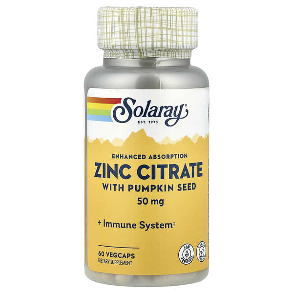 Zinc Citrate with Pumpkin Seed, 60 VegCaps