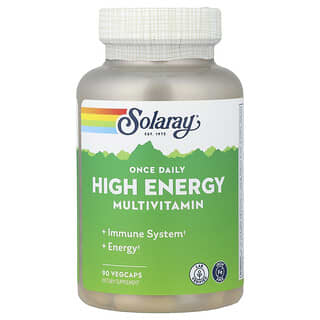 Solaray, 每日一次优效多维生素，无铁，90 粒素食胶囊