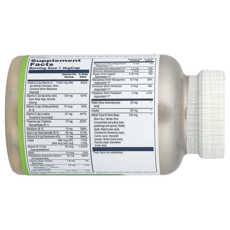 Once Daily High Energy Multivitamin、鉄分フリー、ベジカプセル90粒
